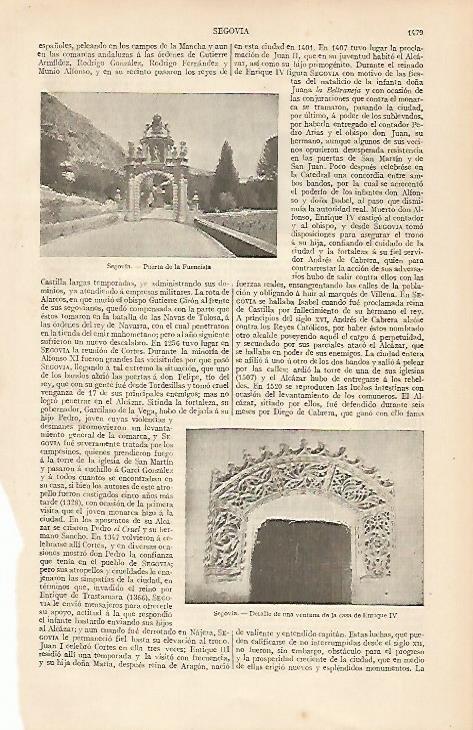 LAMINA ESPASA 19683: Puerta de la Fuencisla en Segovia