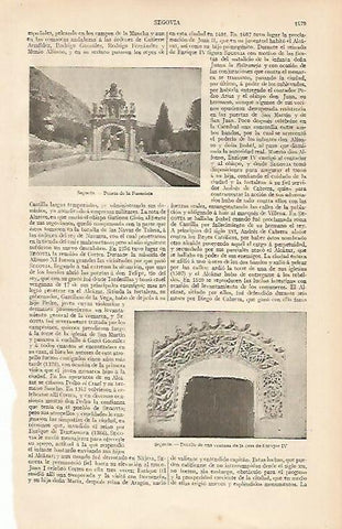 LAMINA ESPASA 19683: Puerta de la Fuencisla en Segovia