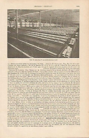 LAMINA ESPASA 19696: Sala de selfactinas en una fabrica textil