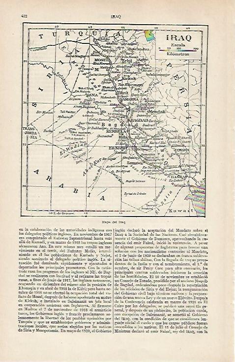 LAMINA ESPASA 19719: Mapa de Irak