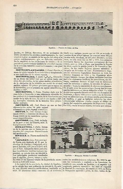 LAMINA ESPASA 19723: Puente de Baha ed Din en Ispahan Iran