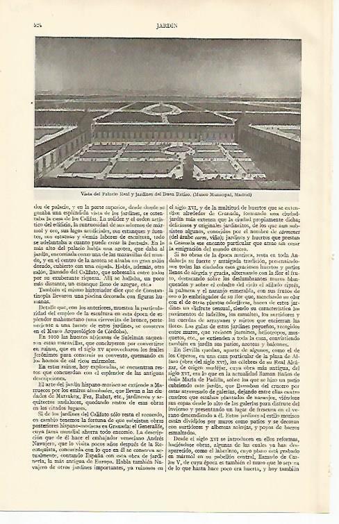 LAMINA ESPASA 19731: Palacio Real y jardines del Buen Retiro