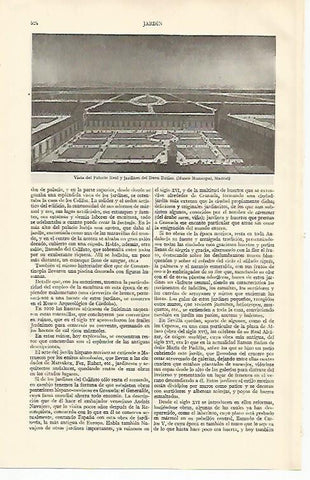 LAMINA ESPASA 19731: Palacio Real y jardines del Buen Retiro