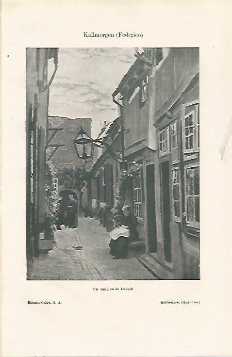 LAMINA ESPASA 19743: Un callejon de Lubeck por Kallmorgen