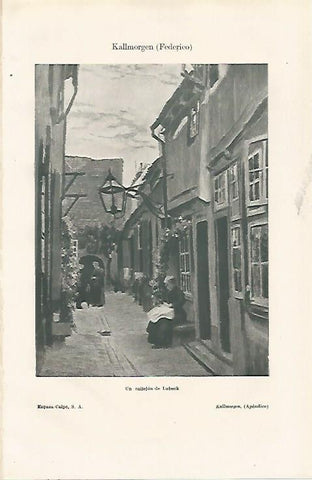 LAMINA ESPASA 19743: Un callejon de Lubeck por Kallmorgen