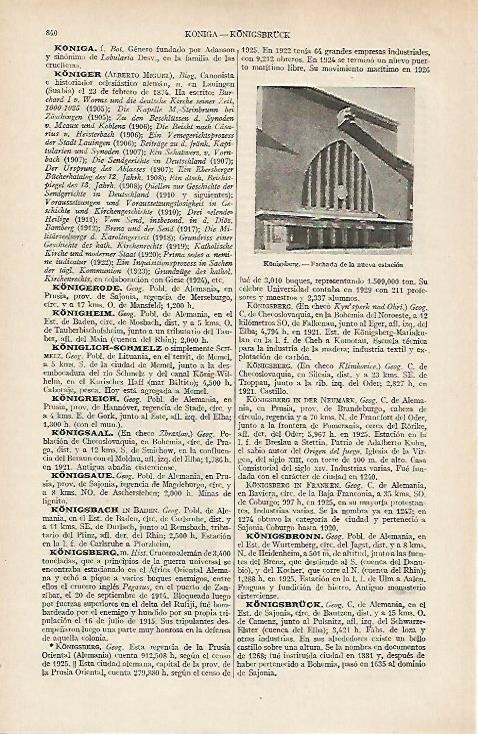 LAMINA ESPASA Alemania 19749: Estacion de Konigsberg Alemania