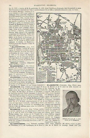 LAMINA ESPASA 19752: Plano de Klagenfurt Austria