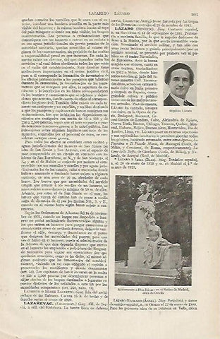 LAMINA ESPASA 19787: Monumento a Blas Lazaro en el Retiro de Madrid