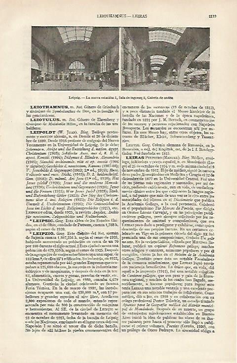 LAMINA ESPASA 19790: Estacion de Leipzig Alemania