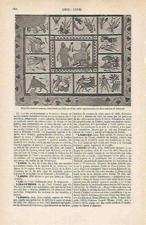 LAMINA ESPASA 19801: Mosaico romano de Liria Valencia