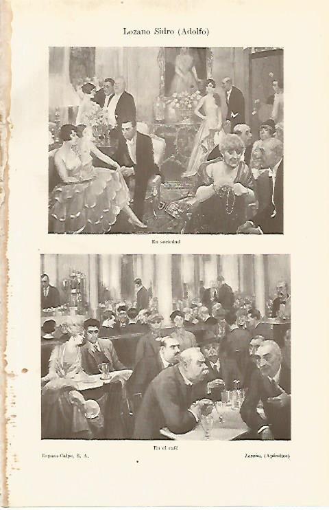 LAMINA ESPASA 19819: En sociedad y En el cafe por A. Lozano Sidro