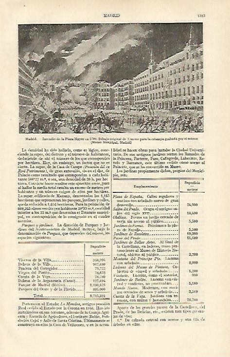 LAMINA ESPASA 19827: Incendio de la Plaza Mayor de Madrid en 1790