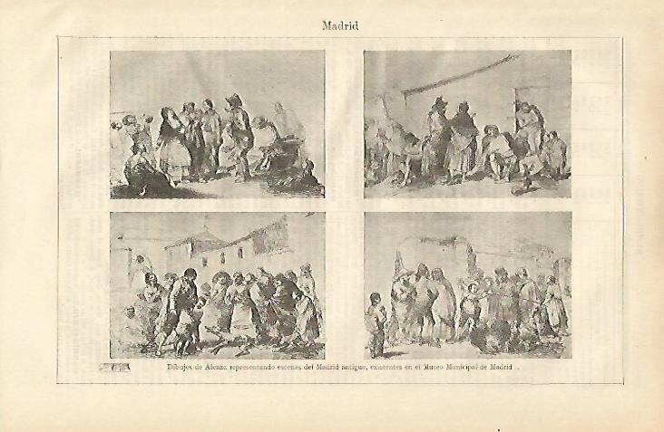 LAMINA ESPASA 19831: Dibujos de Alenza sobre el Madrid antiguo
