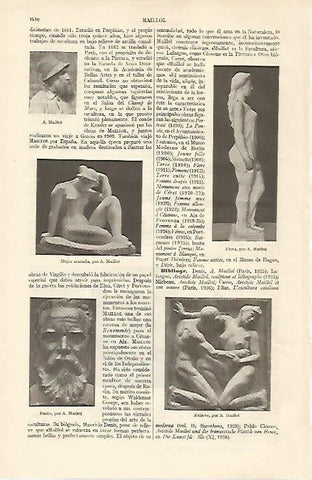 LAMINA ESPASA 19834: Esculturas por Mallol