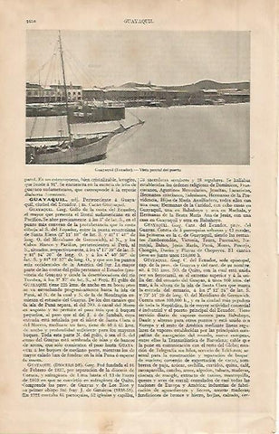 LAMINA ESPASA 2249: Puerto de Guayaquil Ecuador