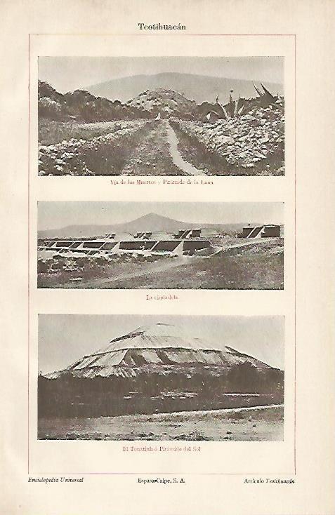 LAMINA ESPASA 2758: Vistas de Teotihuacan Mexico