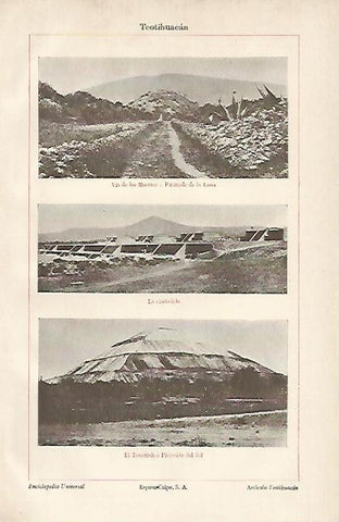 LAMINA ESPASA 2758: Vistas de Teotihuacan Mexico