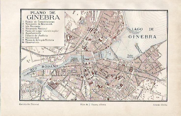 LAMINA ESPASA 2088: Plano de Ginebra Suiza