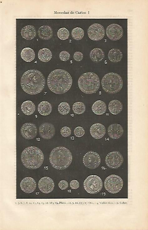 LAMINA ESPASA 4324: Monedas del emperador Carlos V