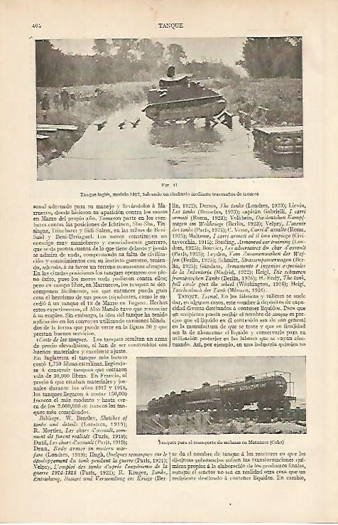 LAMINA ESPASA 6459: Tanque ingles tipo 1927