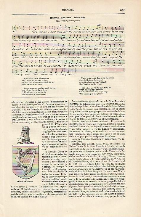LAMINA ESPASA 7228: Himno Nacional de Irlanda
