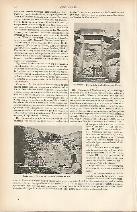 LAMINA ESPASA 7574: Vistas del yacimiento de Orcomenes Grecia