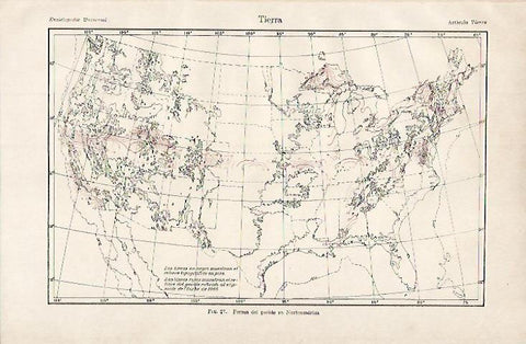 LAMINA ESPASA 8424: Mapa del geoide en Norteamerica