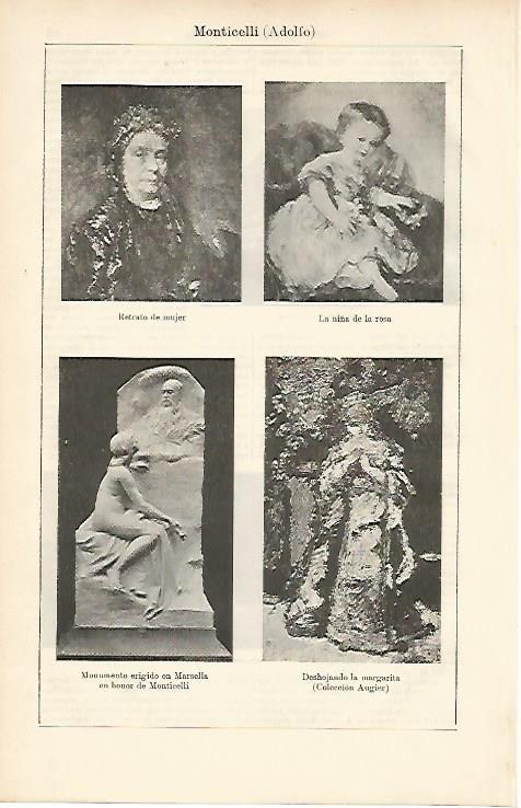 LAMINA ESPASA 8671: Obras de Adolfo Monticelli