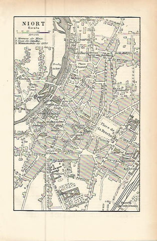 LAMINA ESPASA 9494: Plano de Niort Francia