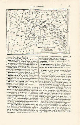 LAMINA ESPASA 9916: Mapa de Alaska