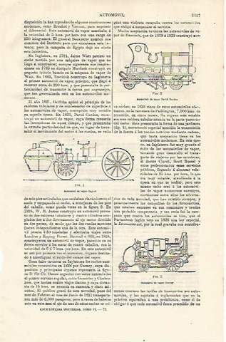 LAMINA ESPASA 13010: Automoviles de vapor
