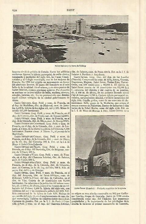 LAMINA ESPASA 17223: Torre de Solidor en Saint Servan Francia