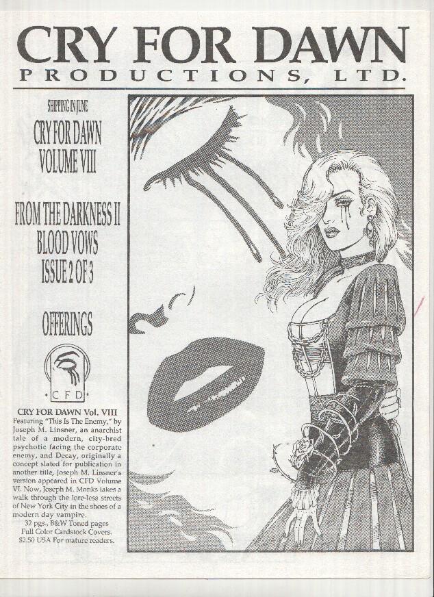 CRY FOR DAWN Productions Ltd.: June 1992 (Previewing Releases Magazine 1992)