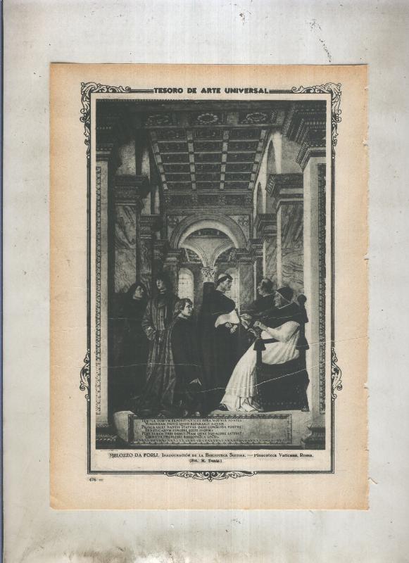 Lamina 009: Inauguracion de la biblioteca Sixtina por Melozzo da Forli