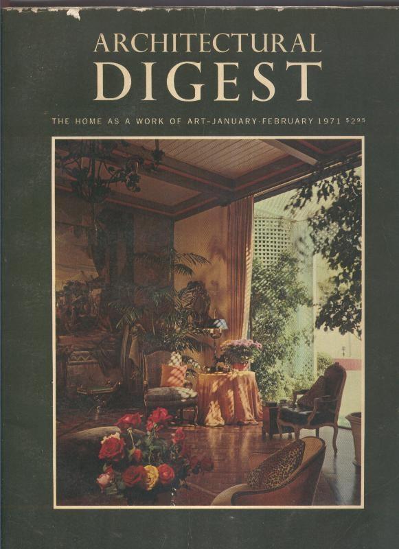 Architectural Digest january/february 1971 ((canto lomo cubierta rozado por uso)