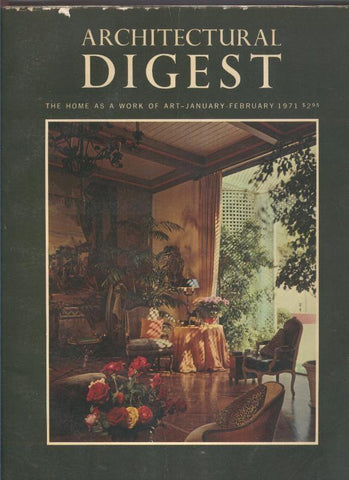 Architectural Digest january/february 1971 ((canto lomo cubierta rozado por uso)