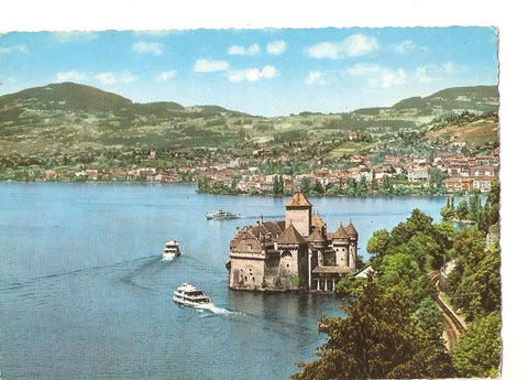 Postal 042194 : Montraux. Vue sur la Baie et le Château de Chillon