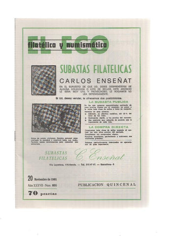El Eco Filatelico y Numismatico numero 0801: La Filatelia, es Medicina?
