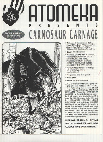 ATOMEKA - June 1993: Carnosaur Carnage (New Releases from Atomeka Comics