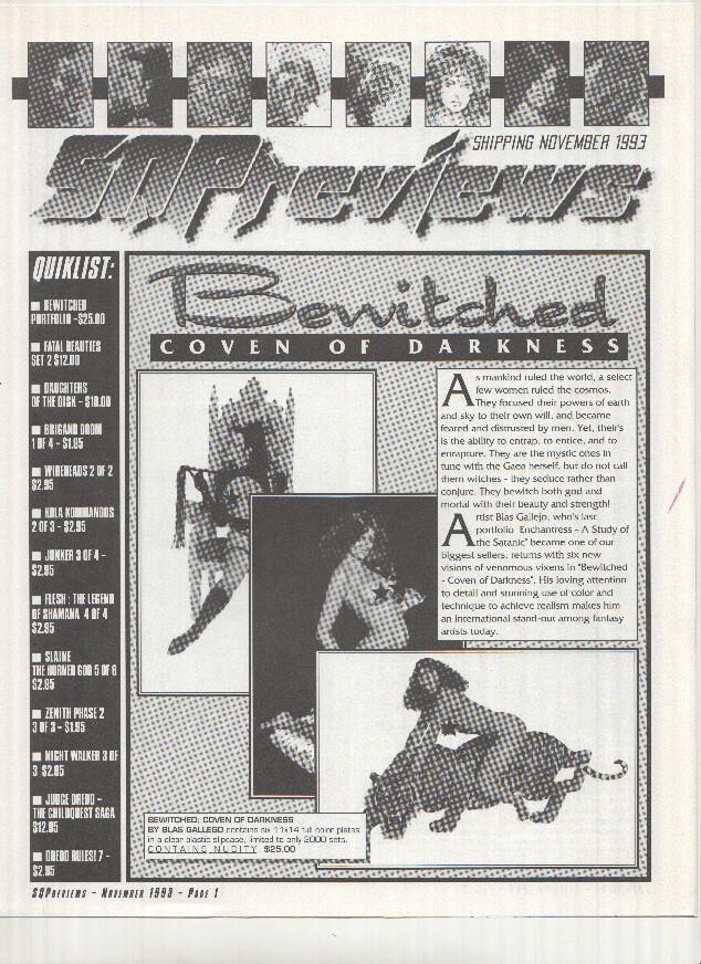 SQPREVIEWS - November 1993 (News Releases from SQP Comics)