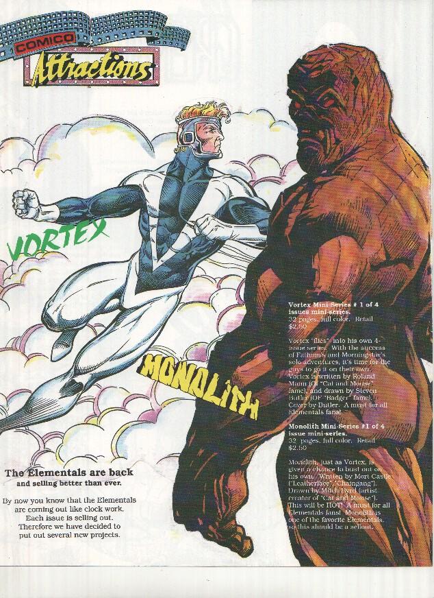 Lamina Publicitaria: COMICO ATRACCTIONS: Vortex Mini-Series - Monolith