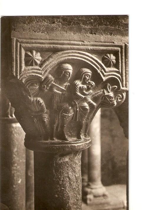 Postal 020989 : Claustro. Capitel. Monasterio de Santa Maria de LEstany
