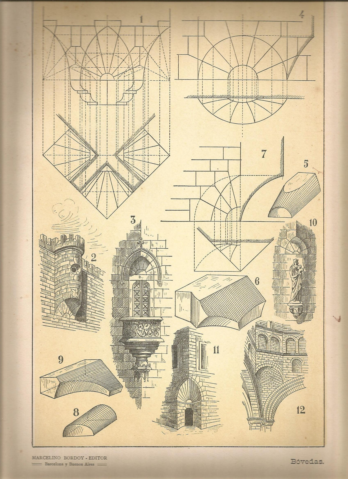 Lamina 071: Tratado de arquitectura de Sugrañes - Bovedas