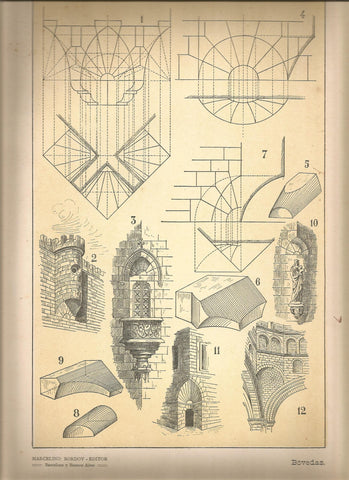 Lamina 071: Tratado de arquitectura de Sugrañes - Bovedas