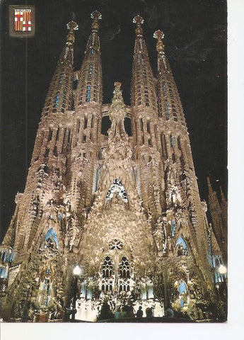 Postal 050205 : Barcelona. Templo de la Sagrada Familia (Gaudi). Iluminada por Buhigas