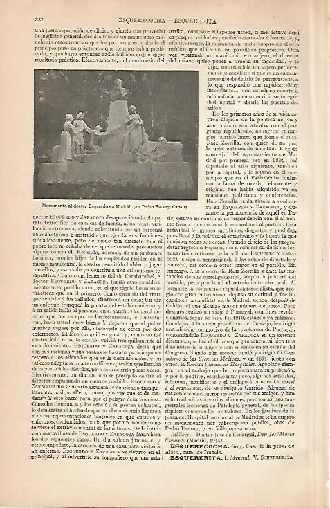 LAMINA ESPASA 7998: Monumento al doctor Esquerdo en Madrid
