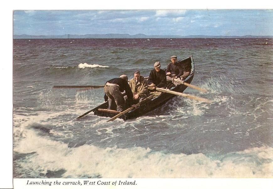 Postal 035934 : Launching the currach West Coast of Ireland