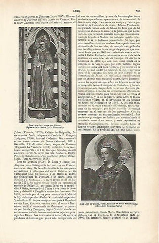 LAMINA ESPASA 1805: San Luis de Tolosa por Giotto