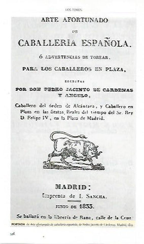 LAMINA COSSIO 50016: Arte afortunado de caballeria española 1833