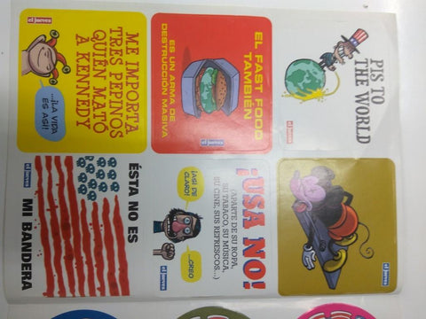 PEGATINAS: Pegatinas EL JUEVES  ELECCIONES USA (Lote de 12 pegatinas)